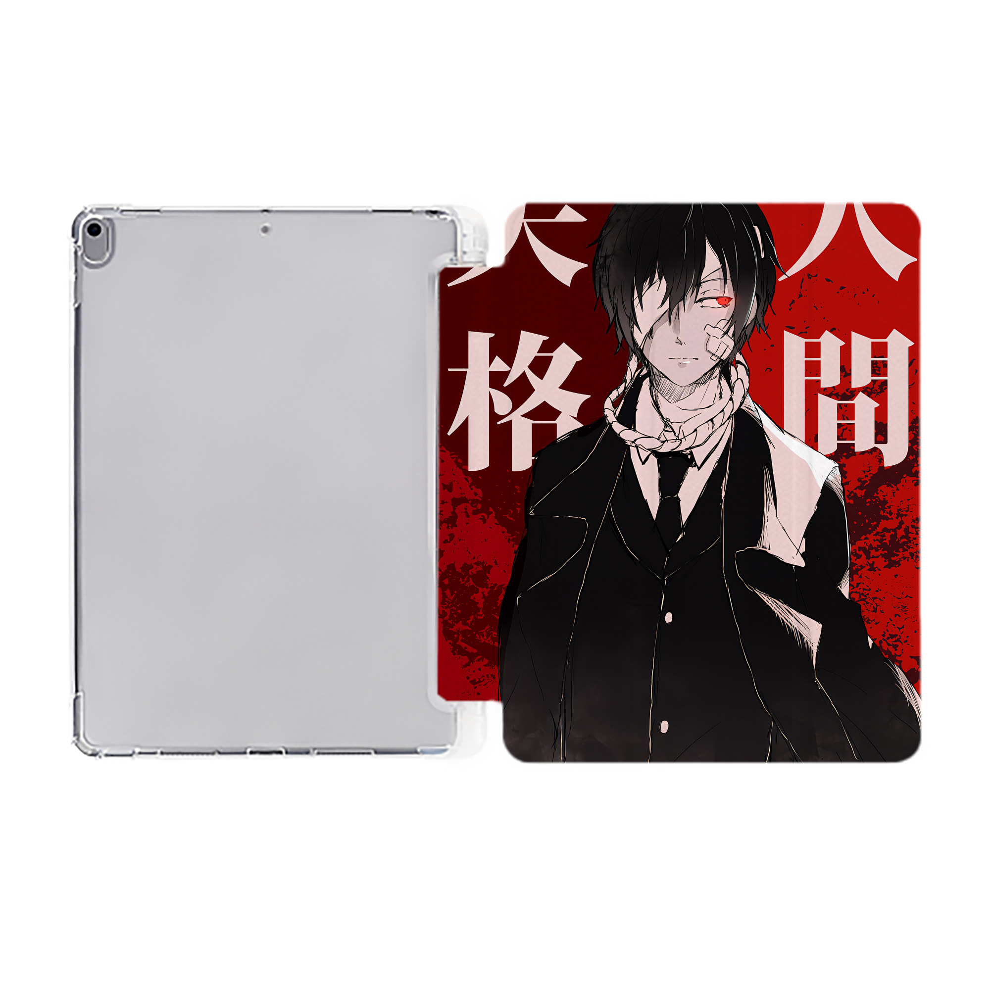 （画像用） 文豪ストレイドッグス Bungo Stray Dogs IPad ケース ペン収納付き 三つ折りスタンド PUレザー×シリコン 対応機種9.5/10.5/10.9インチ